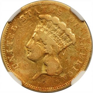 1856 - S $3 NGC Fine Details Indian Princess Head Three Dollar Gold Piece 3