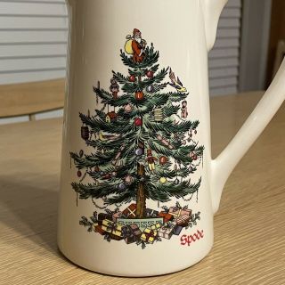 Spode Christmas Tree Teleflora Gift Pitcher / Carafe for Milk Juice Water 32oz. 2