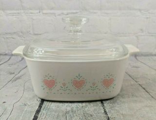 Corning Ware " Forever Yours " A - 1 1/2 - B 1.  5 Liter Casserole Dish With Lid