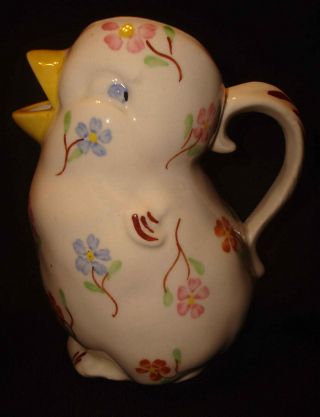Vintage Blue Ridge China Southern Pottery Hand Painted Flowers Chick Pitcher Jug