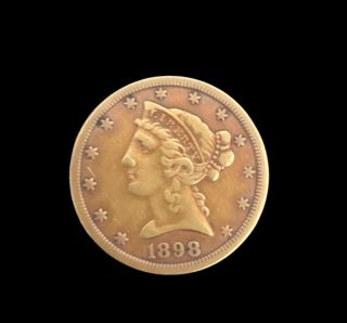 1898 Gold Liberty Half Eagle Five Dollar $5 Coin