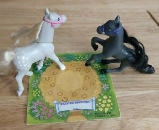 Vintage 1993 Littlest Pet Shop Lps Zoo Arabian Prancers Treplace Horses And Card