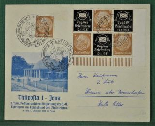 Germany Stamp Cover Card 1937 Thupofta 1 Jena (m125)