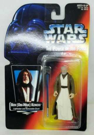 Star Wars Potf2 Ben Obi - Wan Kenobi 3.  75 " Figure Red Card Kenner 69576 1995 Nip