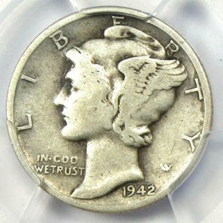 1942/1 - D Mercury Dime 10c - Pcgs Vg Detail - Rare Overdate Variety Coin