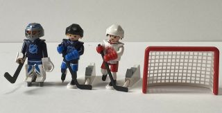 Playmobil Figure Sports Nhl Ice Hockey Player Figures With Goal Accessories