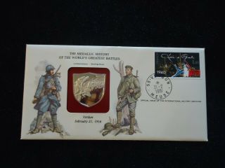 France 1981 Cover With Sterling Silver Medal.  Battle Of Verdun 1916