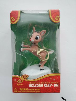 Rudolph The Red Nosed Reindeer Holiday Figurine Clip - On/keychain