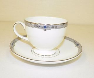 Wedgwood Bone China Amherst Footed Cups & Saucers Made In England