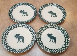 4 Tienshan Folk Craft Moose Country - Salad Plates - Set Of 4