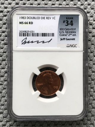 1983 Doubled Die Reverse Lincoln Cent,  Ngc Ms66 Red,