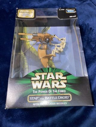 Star Wars The Power Of The Force Stap And Battle Droid With Firing Laser Missile