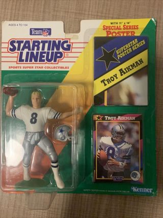 Setof2 1992 Dallas Cowboys Michael Irvin And Troy Aikman STARTING LINEUP Figures 2