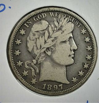1897 - O Key Date Barber Silver Half Dollar Very Fine Km 114 (387)