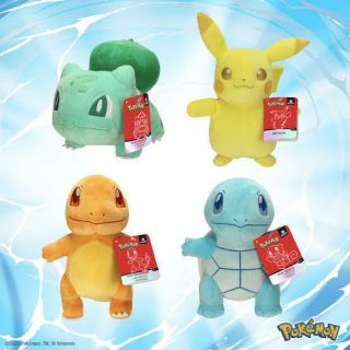 Pokemon Pikachu,  Charmander,  Bulbasaur,  Squirtle,  Tonal,  Monochrome 8 " Plush