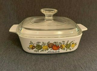 Corning Ware Vintage Spice Of Life,  A - 1,  Small Casserole W/lid Very