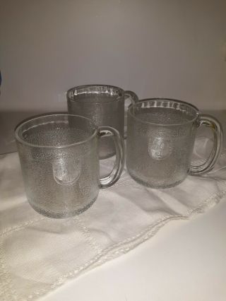 Vintage Littala Krouvi 50 Cl Clear Mug Stein Textured Finland Tankard Set Of 3