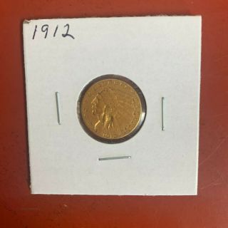 1912 Gold Us $2.  50 Indian Head Quarter Eagle Coin