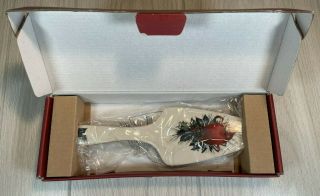 Lenox WINTER GREETINGS Dessert Server - Red Cardinal with Holly - 2