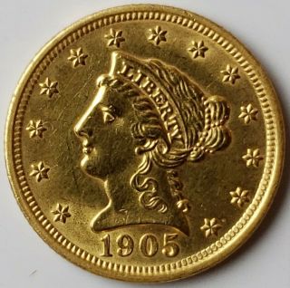 1905 $2.  50 Liberty Head Gold Quarter Eagle
