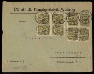 Germany Inflation Cover Nov 5 1923 First Day Rate To Denmark 72676