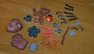 Playmobil Goldmine 3802 Accessories Old West Weapons Snake Dynamite Rocks Cups