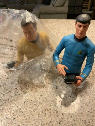 Star Trek Spock And Captain Kirk Vinyl Bust Bank Rare