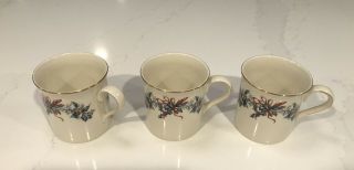Lenox Winter Greetings Set 3 Mugs Red Ribbons & Holly Gold Trim Cond