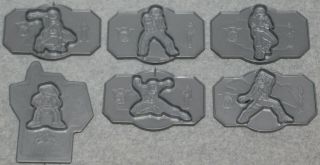 Vintage 1994 Power Rangers 2 - Side Cookie Cutters Play Doh Kimberly Billy Zack Ja