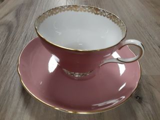 Shelley Teacup Tea Cup And Saucer Pink Gold