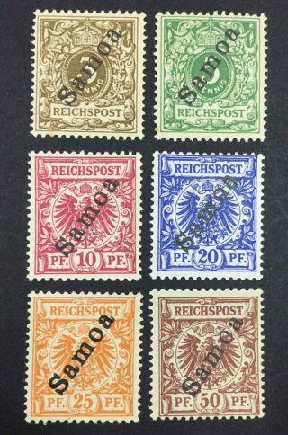 Momen: German Colonies Samoa Sc 51 - 56 1900 Og H $142 Lot 9447