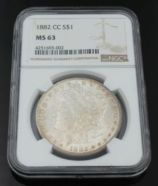 Ms 63 1882 Cc United States Morgan Silver Dollar $1 One Carson City Nr Cb95 - 5
