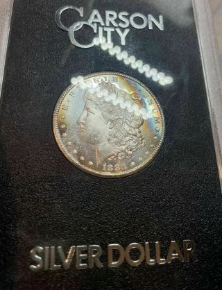 1883 - Cc Gsa Toned Morgan Silver Dollar - Rainbow Gsa Uncirculated & Prooflike