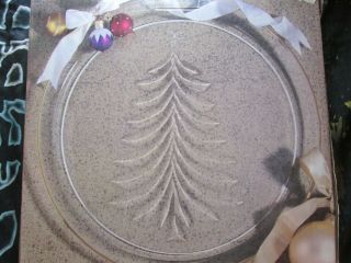 Indiana Glass Hometrends Christmas Tree 13 " Serving Platter Plate 16k Gold Rim