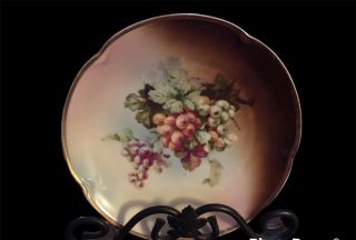 Prince Regent Bavaria Hand Painted 7”decorative Plate With Grapes