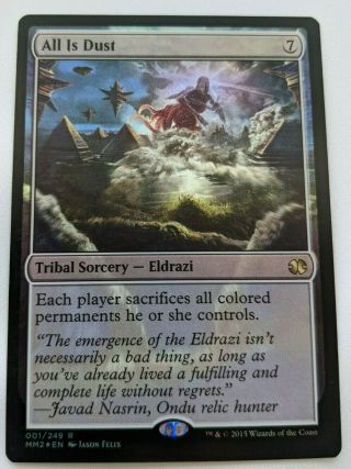 All Is Dust Foil Nm X1 Never Played Modern Masters 2015 Mtg