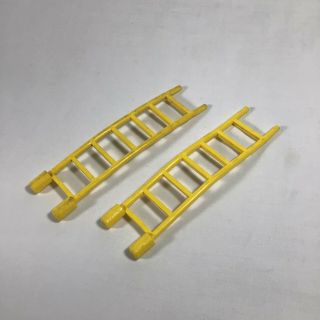 2 Vintage Fisher Price Little People Yellow 7 - Rung Ladder For Fire Station 928