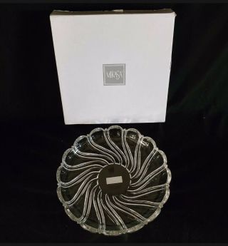 Mikasa Peppermint Clear 13 1/4” Crystal Platter Sa 972/313 Coupe Plate W/ Box