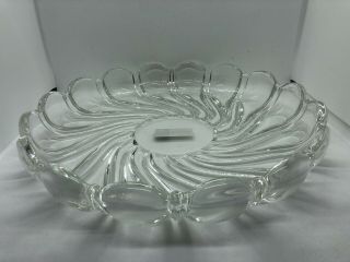 Mikasa Peppermint Clear 13 1/4” Crystal Platter SA 972/313 Coupe Plate W/ Box 2