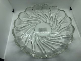 Mikasa Peppermint Clear 13 1/4” Crystal Platter SA 972/313 Coupe Plate W/ Box 3