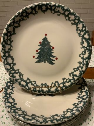 4 Tienshan Folk Craft Winter Wonderland 10 3/8 " Dinner Plates