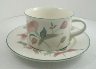 Mikasa Silk Flowers Oversize Soup Cup And Saucer,  Extra Large Coffee Cup