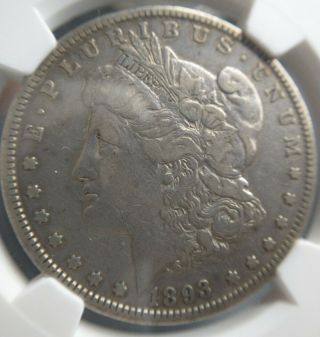 1893 - P Morgan Silver Dollar Ngc Vf - 30 Very Fine Almost Xf Key Date