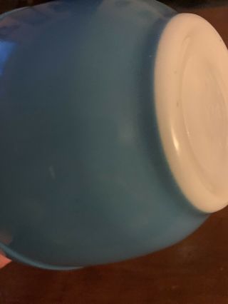 Pyrex Turquoise Mixing Bowl Primary Set Small 1.  5 Pint 3