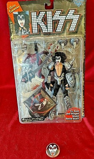 Kiss Gene Simmons Ultra Action Figure 1997 Mcfarlane Toys Ax Bass & Winged Snake