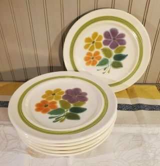 Franciscan Ware Floral Pattern,  1970s,  Salad Plates,  Set Of 6