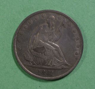 1861 - O Seated Liberty Half Dollar,  Orleans,  Interesting Die Break,  Csa?