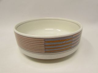 Tracings By Mikasa Fruit Dessert Bowl Intaglio Line Pink Gray Stripes S102