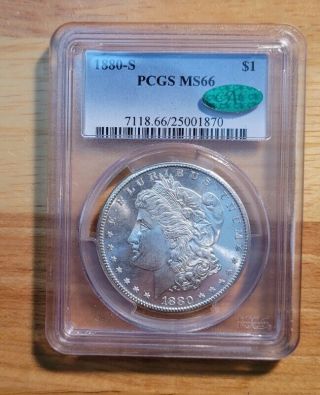1880 - S Pcgs Ms66 Morgan Silver Dollar - - Cac Verified