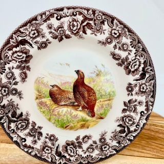 Spode Woodland Red Grouse Game Bird,  England: Salad Plate (s),  7 3/4 "